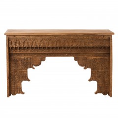 CONSOL MAROCCO NATURAL CARVED MANGO WOOD 